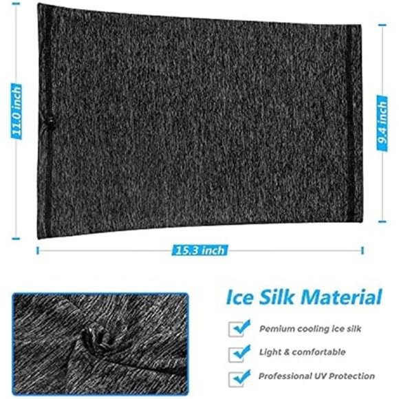 Neck Gaiter - Face Cover Mask for Outdoor Protection, Breathable - 2 Pack Gray - Picture 4 of 4